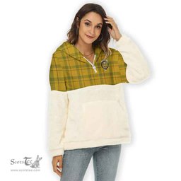 Scottish Houston Clan Tartan Flannel Hoodie Women - Crest Classic Scottish Plaid Tartan Plaid