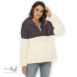 Scottish Logan Modern Clan Tartan Flannel Hoodie Women - Classic Scottish Plaid Tartan Plaid