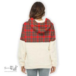 Scottish MacBain Clan Tartan Flannel Hoodie Women - Crest Classic Scottish Plaid Tartan Plaid