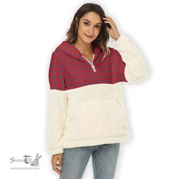 Scottish Inverness District Clan Tartan Flannel Hoodie Women - Classic Scottish Plaid Tartan Plaid