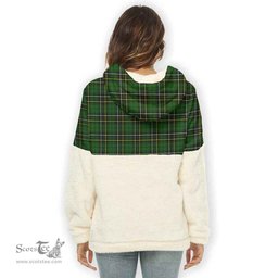 Scottish MacAlpine Modern Clan Tartan Flannel Hoodie Women - Classic Scottish Plaid Tartan Plaid
