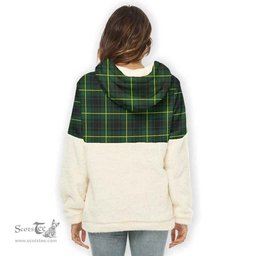 Scottish MacArthur Clan Tartan Flannel Hoodie Women - Crest Classic Scottish Plaid Tartan Plaid