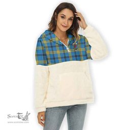 Scottish Laing Clan Tartan Flannel Hoodie Women - Crest Classic Scottish Plaid Tartan Plaid