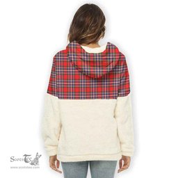 Scottish MacFarlane Modern Clan Tartan Flannel Hoodie Women - Classic Scottish Plaid Tartan Plaid