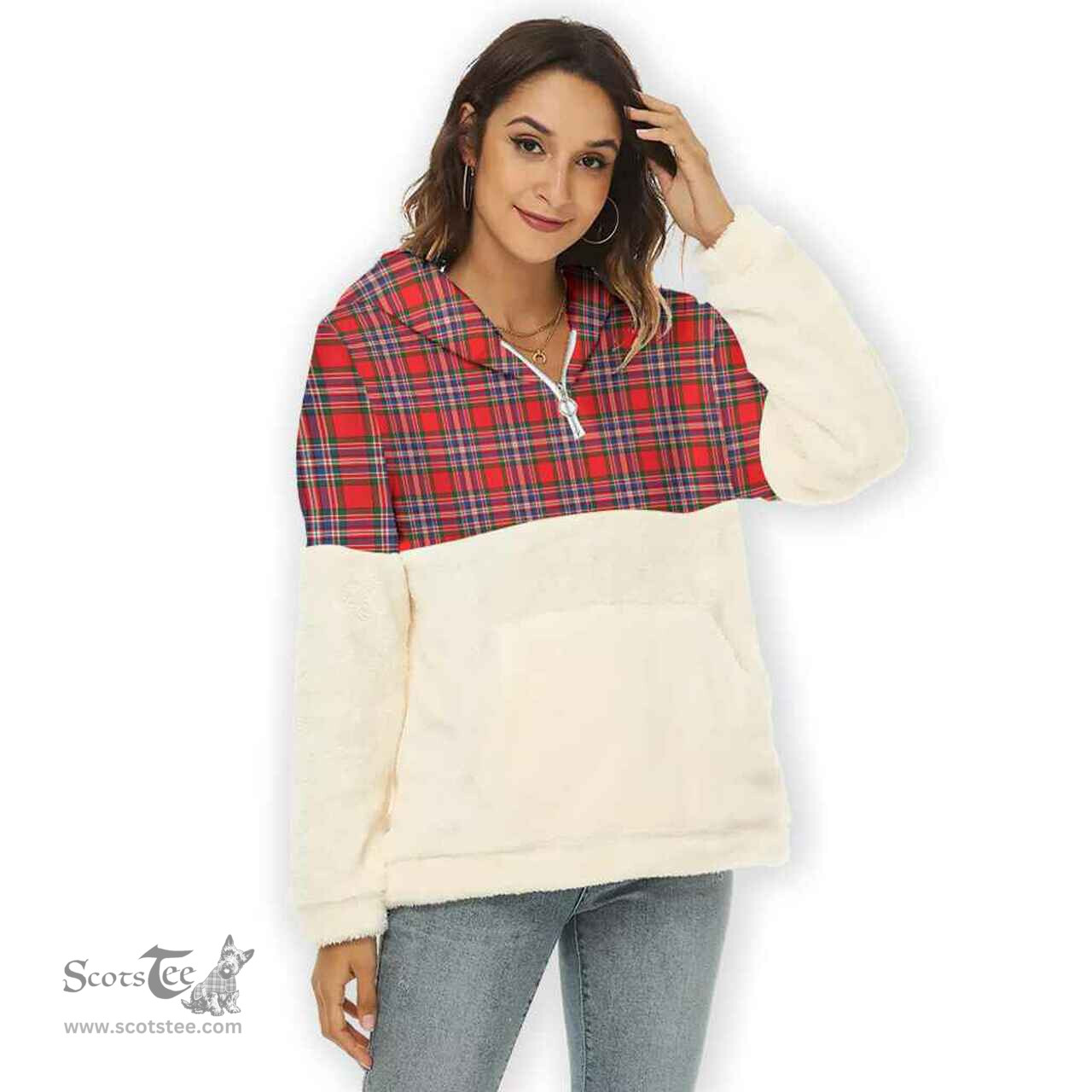 Scottish MacFarlane Modern Clan Tartan Flannel Hoodie Women - Classic Scottish Plaid Tartan Plaid