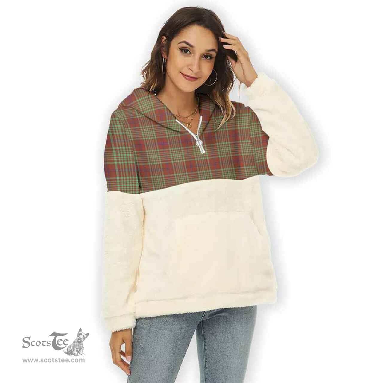 Scottish MacGillivray Hunting Ancient Clan Tartan Flannel Hoodie Women - Classic Scottish Plaid Tartan Plaid