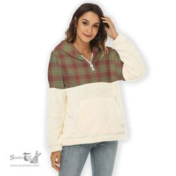 Scottish MacGillivray Hunting Ancient Clan Tartan Flannel Hoodie Women - Classic Scottish Plaid Tartan Plaid