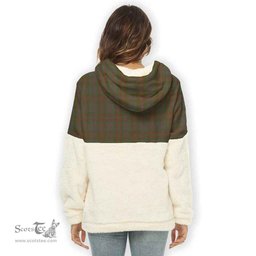Scottish Gray Clan Tartan Flannel Hoodie Women - Classic Scottish Plaid Tartan Plaid