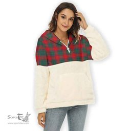 Scottish MacPhail Clan Tartan Flannel Hoodie Women - Classic Scottish Plaid Tartan Plaid