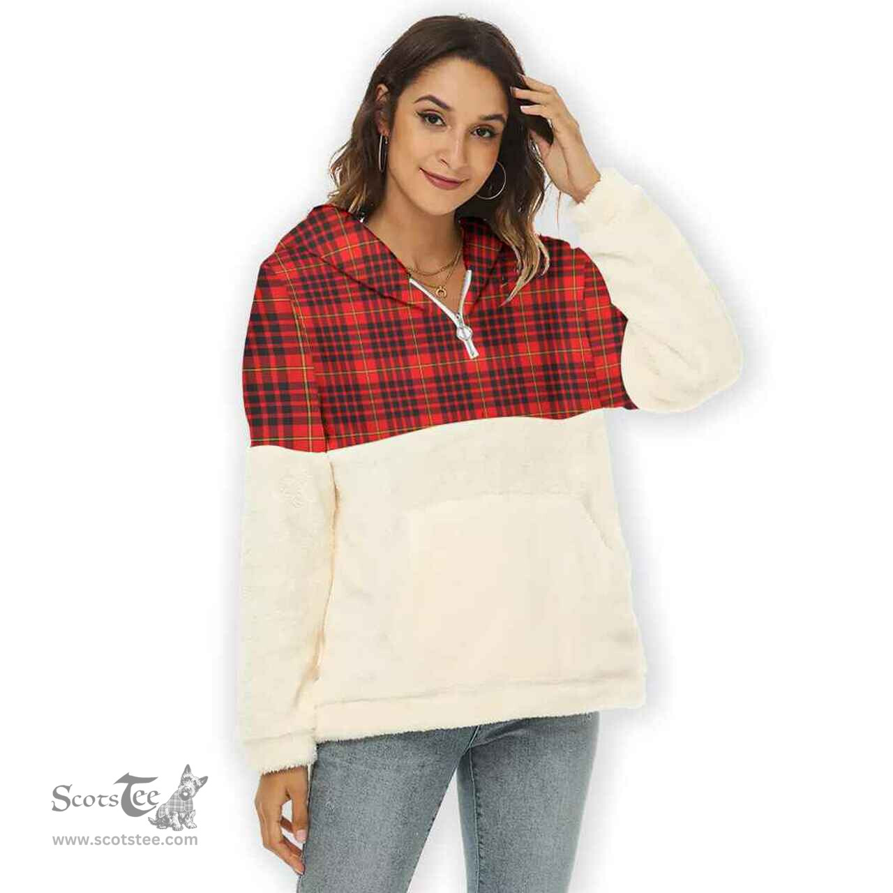 Scottish MacIan Clan Tartan Flannel Hoodie Women - Classic Scottish Plaid Tartan Plaid