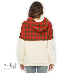 Scottish MacQuarrie Modern Clan Tartan Flannel Hoodie Women - Classic Scottish Plaid Tartan Plaid