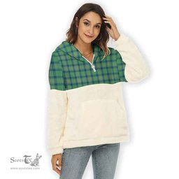 Scottish Kennedy Ancient Clan Tartan Flannel Hoodie Women - Classic Scottish Plaid Tartan Plaid