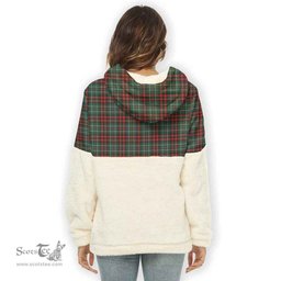 Scottish MacDiarmid Modern Clan Tartan Flannel Hoodie Women - Classic Scottish Plaid Tartan Plaid