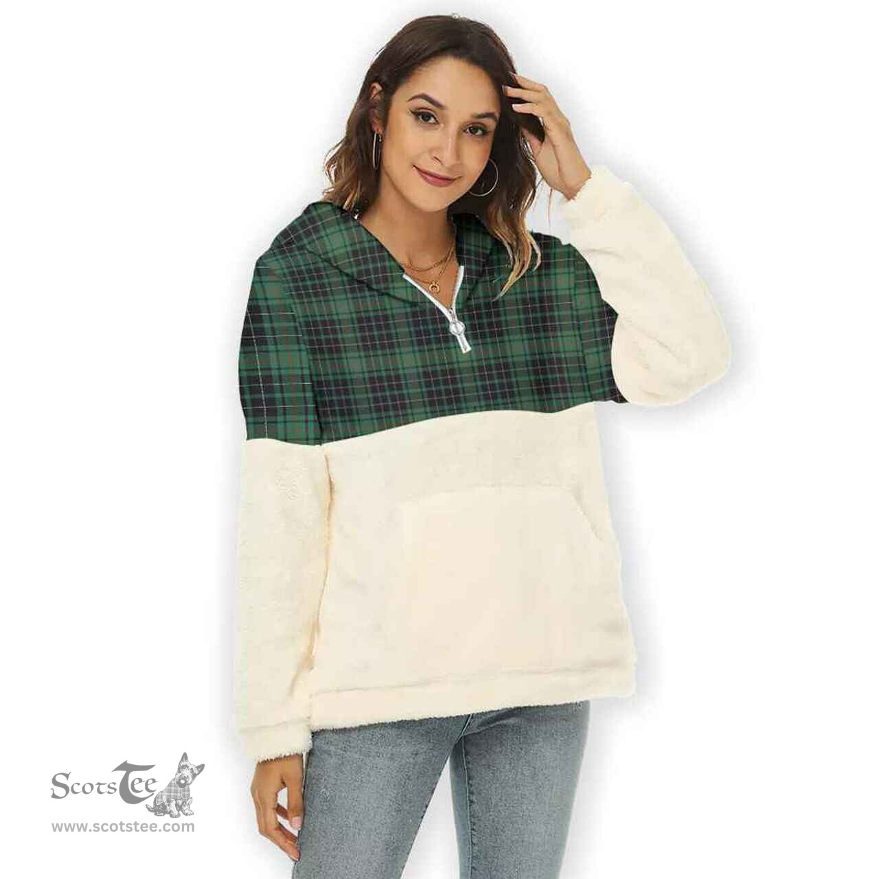 Scottish MacAulay Hunting Ancient Clan Tartan Flannel Hoodie Women - Classic Scottish Plaid Tartan Plaid