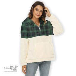 Scottish MacAulay Hunting Ancient Clan Tartan Flannel Hoodie Women - Classic Scottish Plaid Tartan Plaid