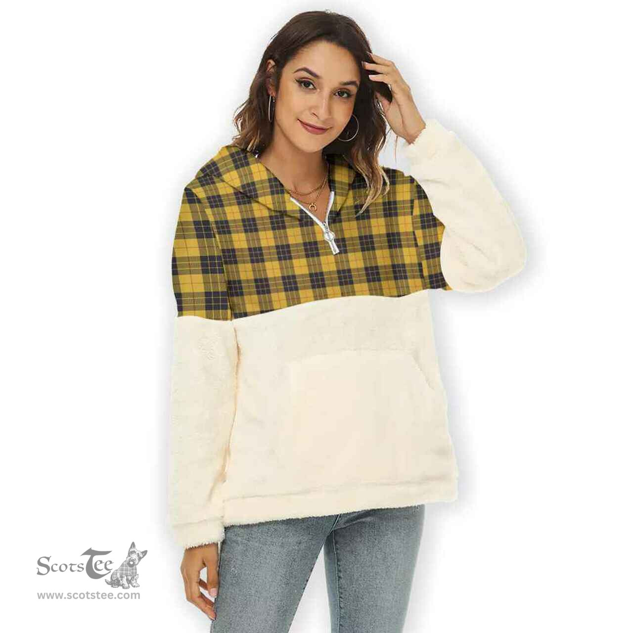 Scottish MacLeod of Lewis Ancient Clan Tartan Flannel Hoodie Women - Classic Scottish Plaid Tartan Plaid