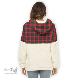 Scottish Hopkirk Clan Tartan Flannel Hoodie Women - Crest Classic Scottish Plaid Tartan Plaid