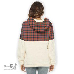 Scottish MacDuff Ancient Clan Tartan Flannel Hoodie Women - Classic Scottish Plaid Tartan Plaid