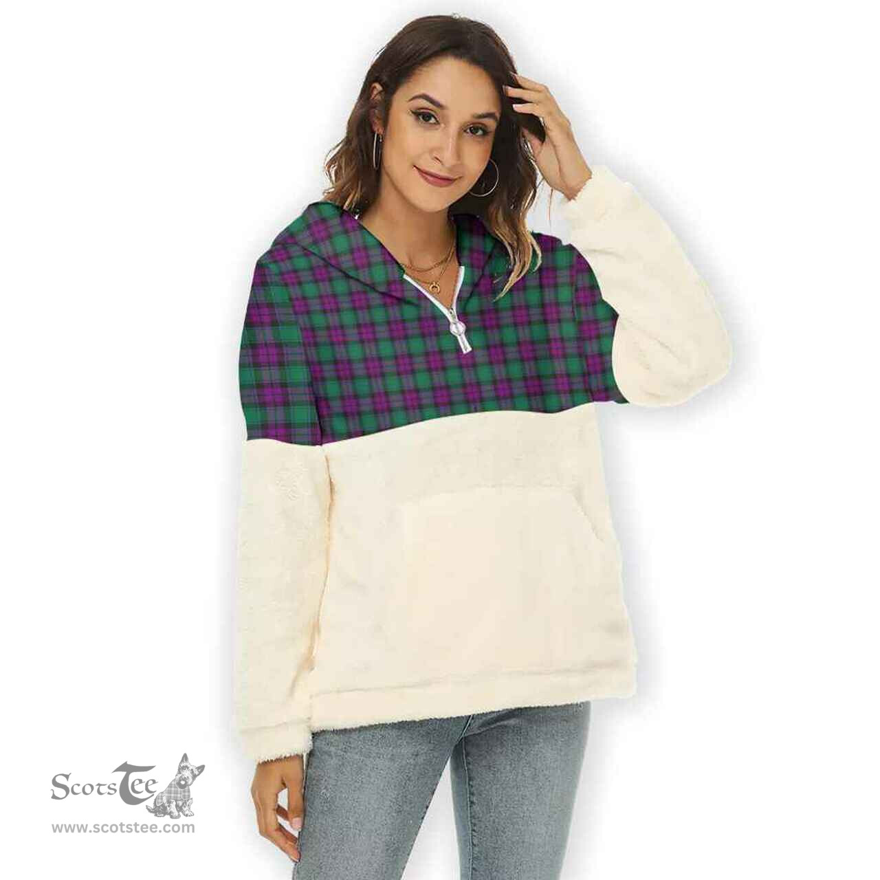 Scottish MacArthur - Milton Clan Tartan Flannel Hoodie Women - Classic Scottish Plaid Tartan Plaid