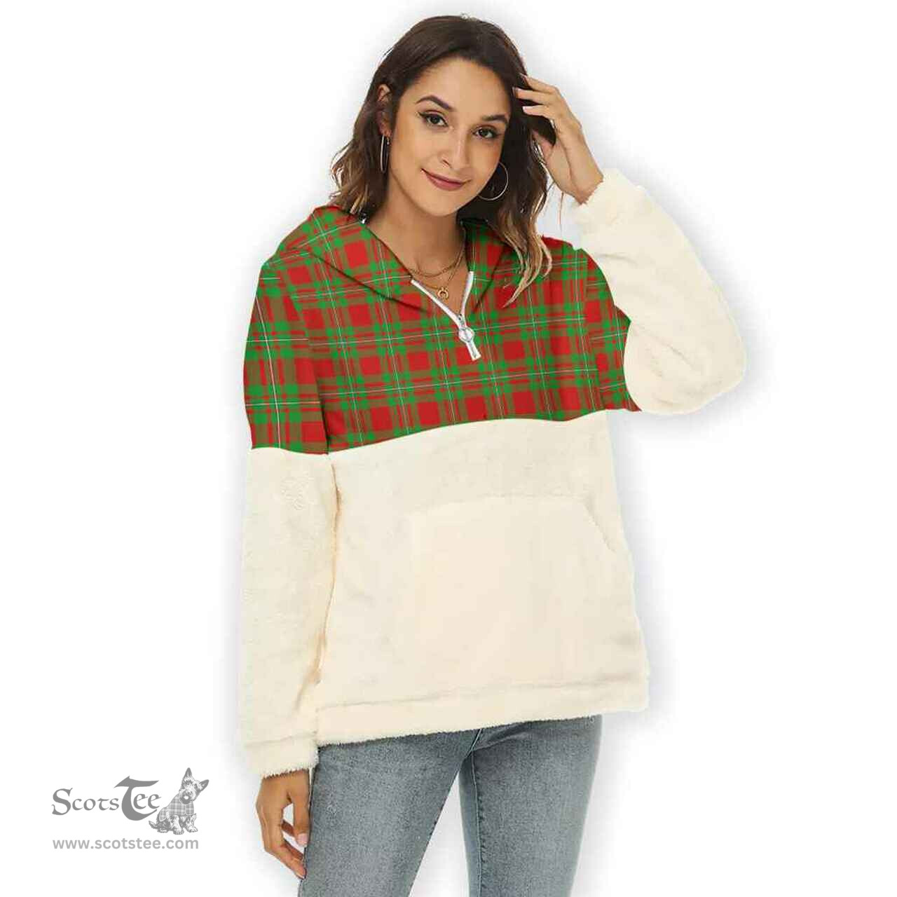 Scottish MacGregor Modern Clan Tartan Flannel Hoodie Women - Classic Scottish Plaid Tartan Plaid