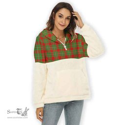 Scottish MacGregor Modern Clan Tartan Flannel Hoodie Women - Classic Scottish Plaid Tartan Plaid
