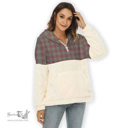 Scottish MacGregor Hunting Ancient Clan Tartan Flannel Hoodie Women - Classic Scottish Plaid Tartan Plaid