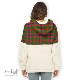 Scottish Kinninmont Clan Tartan Flannel Hoodie Women - Crest Classic Scottish Plaid Tartan Plaid