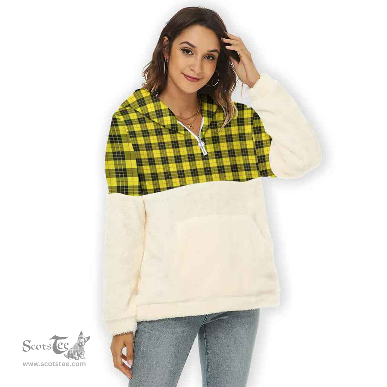 Scottish MacLeod of Lewis Modern Clan Tartan Flannel Hoodie Women - Classic Scottish Plaid Tartan Plaid