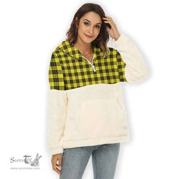 Scottish MacLeod of Lewis Modern Clan Tartan Flannel Hoodie Women - Classic Scottish Plaid Tartan Plaid