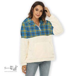 Scottish Laing Clan Tartan Flannel Hoodie Women - Classic Scottish Plaid Tartan Plaid
