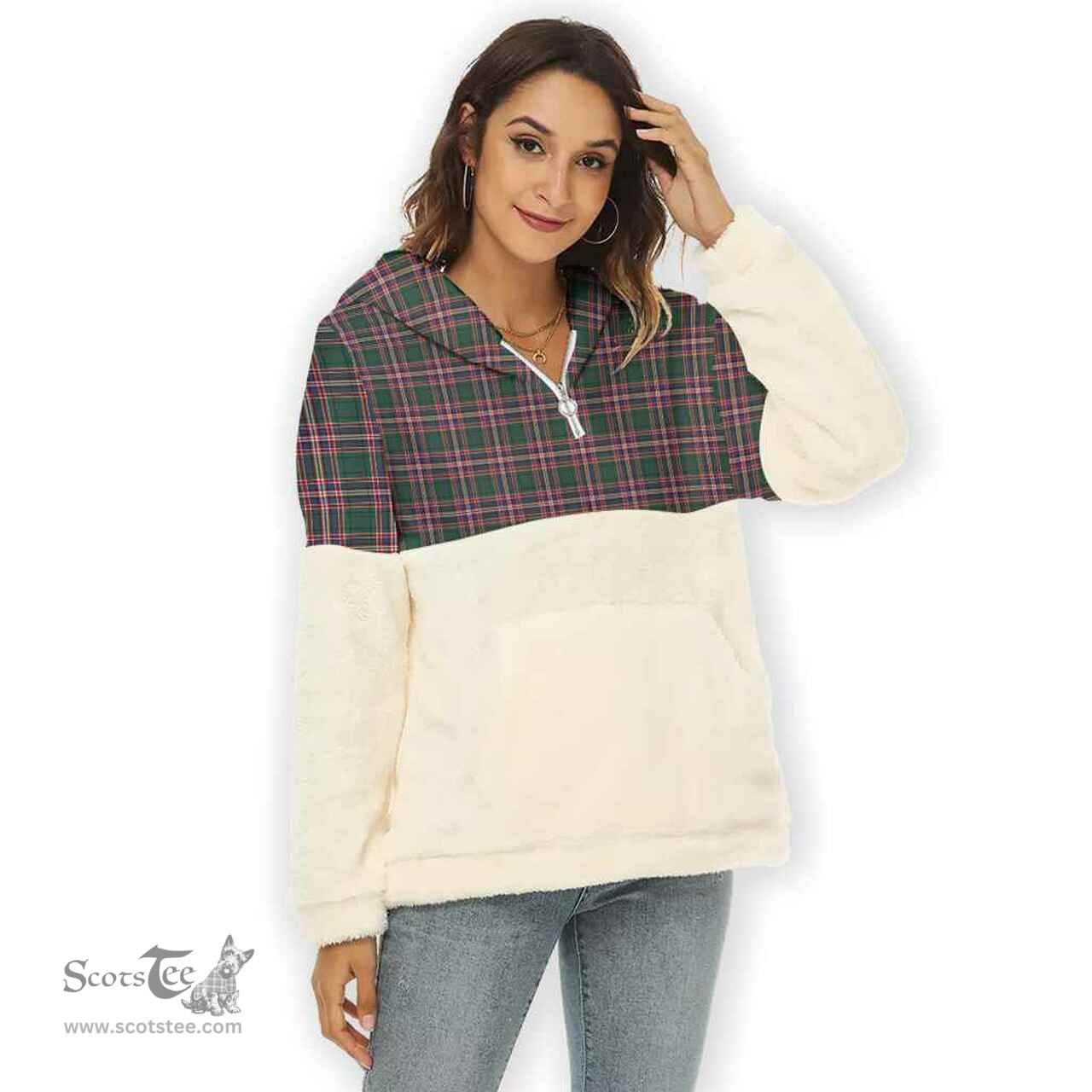 Scottish MacFarlane Hunting Modern Clan Tartan Flannel Hoodie Women - Classic Scottish Plaid Tartan Plaid