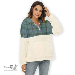 Scottish MacInnes Ancient Clan Tartan Flannel Hoodie Women - Classic Scottish Plaid Tartan Plaid