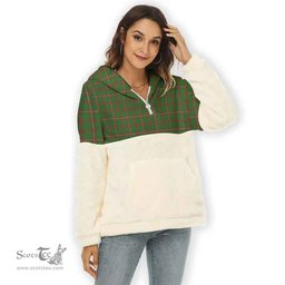 Scottish MacKinnon Hunting Modern Clan Tartan Flannel Hoodie Women - Classic Scottish Plaid Tartan Plaid