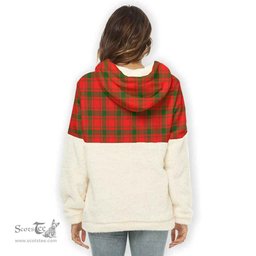 Scottish MacQuarrie Clan Tartan Flannel Hoodie Women - Crest Classic Scottish Plaid Tartan Plaid