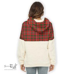 Scottish MacKinnon Clan Tartan Flannel Hoodie Women - Crest Classic Scottish Plaid Tartan Plaid