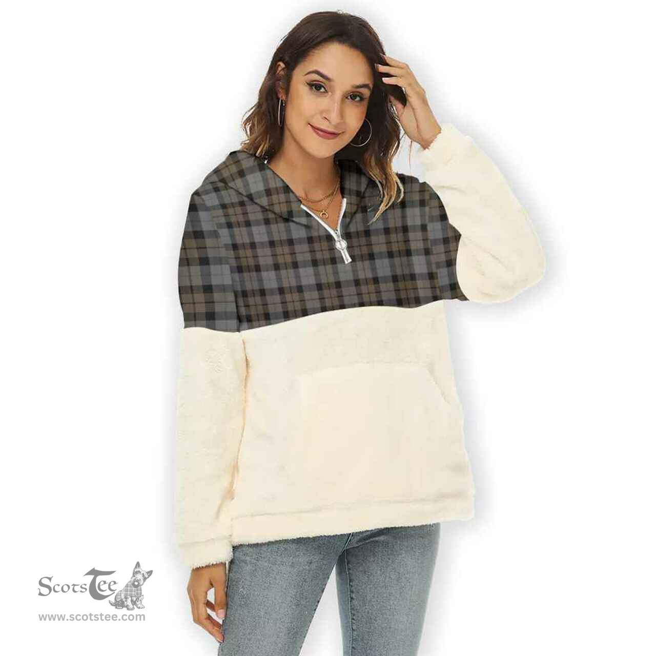 Scottish MacKay Weathered Clan Tartan Flannel Hoodie Women - Classic Scottish Plaid Tartan Plaid