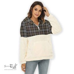 Scottish MacKay Weathered Clan Tartan Flannel Hoodie Women - Classic Scottish Plaid Tartan Plaid