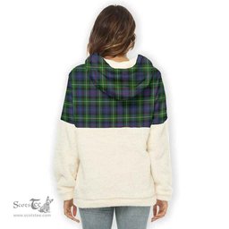 Scottish Kirkpatrick Clan Tartan Flannel Hoodie Women - Crest Classic Scottish Plaid Tartan Plaid