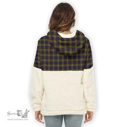 Scottish MacLellan Modern Clan Tartan Flannel Hoodie Women - Classic Scottish Plaid Tartan Plaid