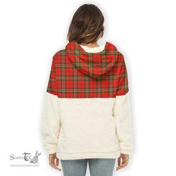 Scottish Langlands Clan Tartan Flannel Hoodie Women - Crest Classic Scottish Plaid Tartan Plaid