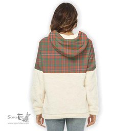 Scottish MacKinnon Ancient Clan Tartan Flannel Hoodie Women - Classic Scottish Plaid Tartan Plaid