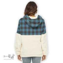 Scottish Horsburgh Clan Tartan Flannel Hoodie Women - Crest Classic Scottish Plaid Tartan Plaid