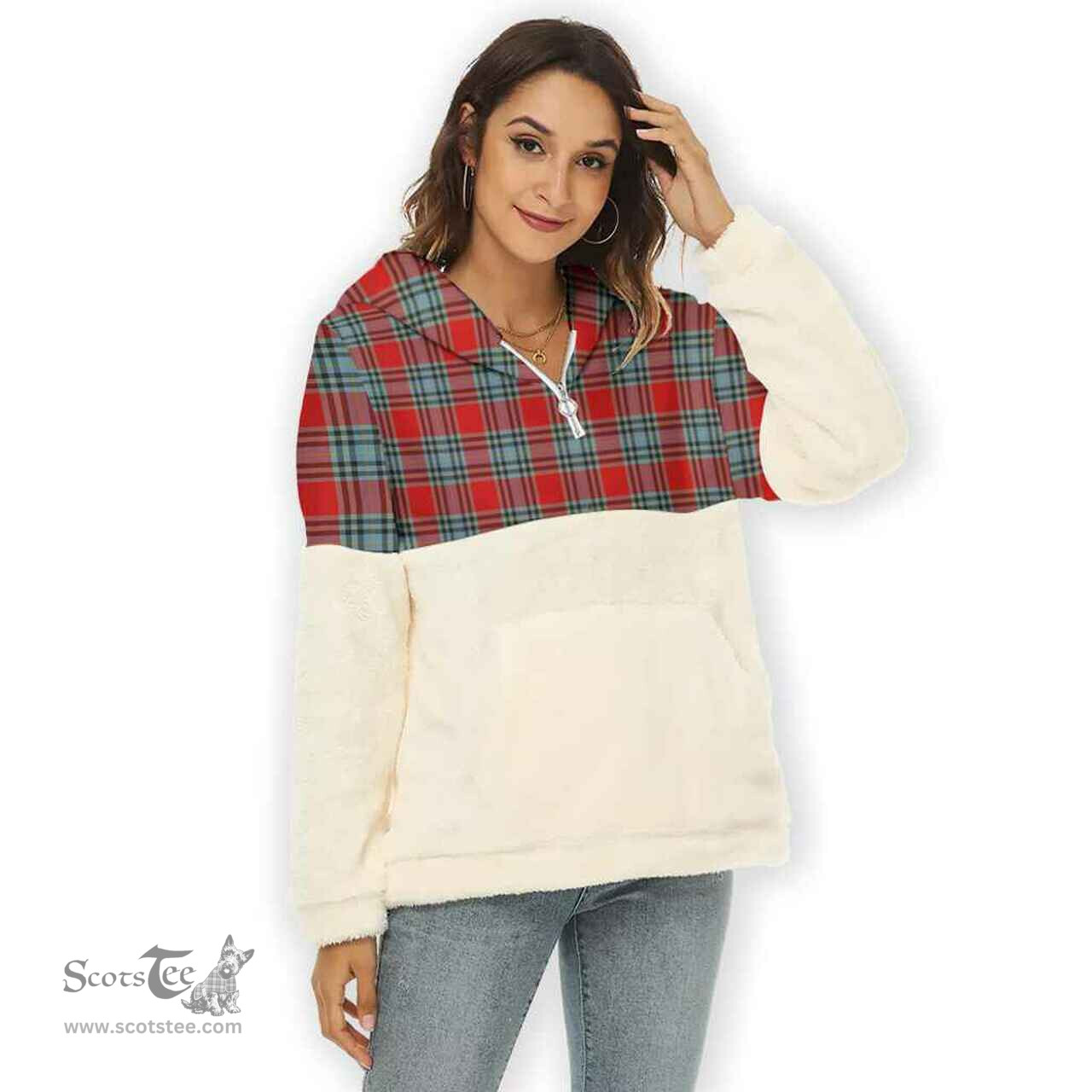Scottish MacLeay Clan Tartan Flannel Hoodie Women - Classic Scottish Plaid Tartan Plaid