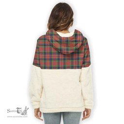 Scottish MacPherson Ancient Clan Tartan Flannel Hoodie Women - Classic Scottish Plaid Tartan Plaid