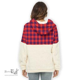 Scottish Hamilton Modern Clan Tartan Flannel Hoodie Women - Classic Scottish Plaid Tartan Plaid