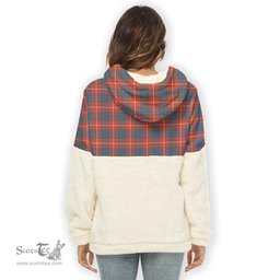 Scottish Hamilton Ancient Clan Tartan Flannel Hoodie Women - Classic Scottish Plaid Tartan Plaid