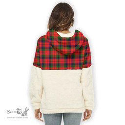 Scottish MacNaughton Modern Clan Tartan Flannel Hoodie Women - Classic Scottish Plaid Tartan Plaid