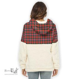 Scottish MacDuff Modern Clan Tartan Flannel Hoodie Women - Classic Scottish Plaid Tartan Plaid