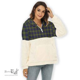 Scottish MacLaren Modern Clan Tartan Flannel Hoodie Women - Classic Scottish Plaid Tartan Plaid