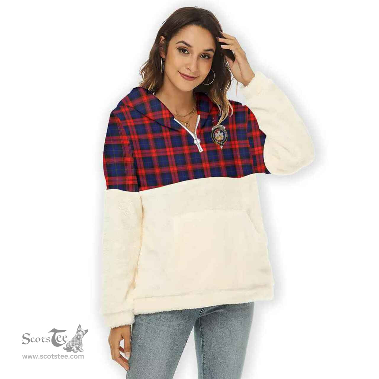 Scottish MacLachlan Clan Tartan Flannel Hoodie Women - Crest Classic Scottish Plaid Tartan Plaid